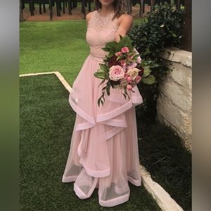 Floor-length formal dress. High waist two piece from David’s Bridal. Size 5.